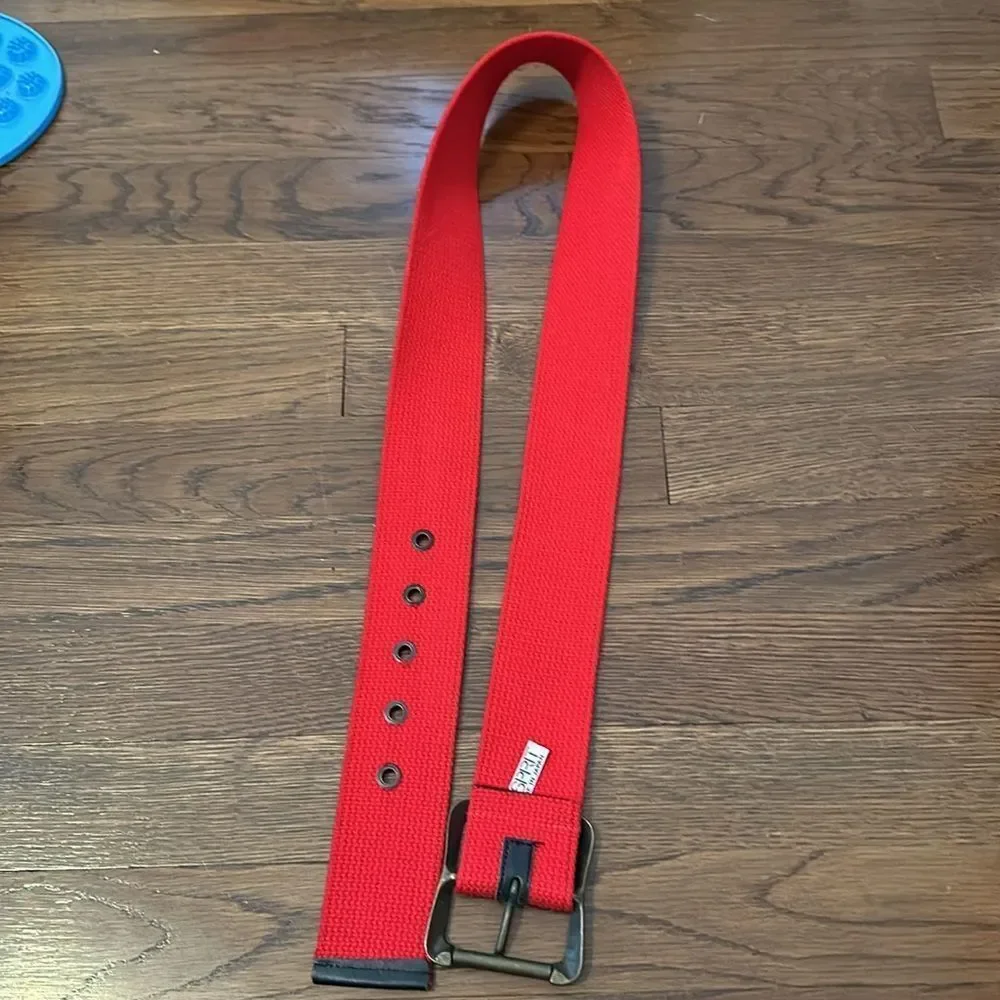 Vintage 80s Esprit wide red‎ canvas belt